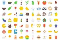 120 Food Color Vector Icons Pack Screenshot 2